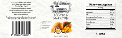 Tropicjams Mango Maracuja Fruchtaufstrich 150 g